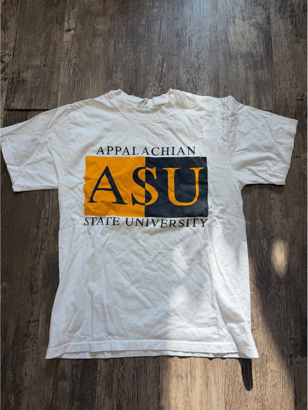 Vintage 90s Appalachian State University ASU Cotton Exchange White T Shirt